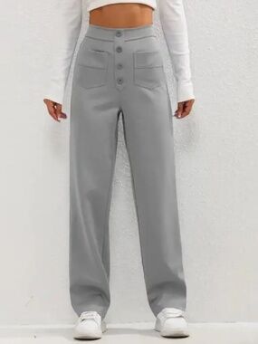 Grey High Waisted Pants • NWT • Medium